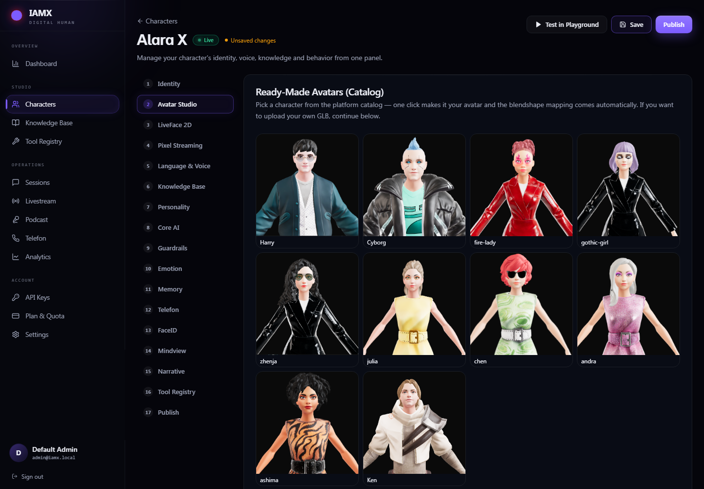 The blend shape mapping editor inside Avatar Studio